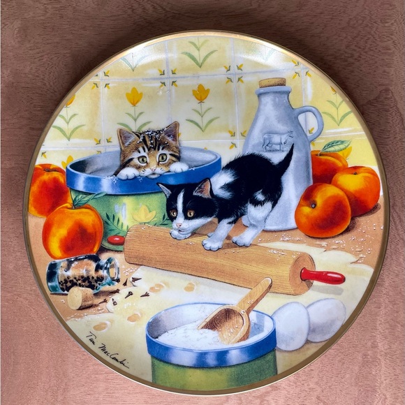 Franklin Mint Collector Plate, Cooking Up Trouble, Cats, Signed - Picture 5 of 6